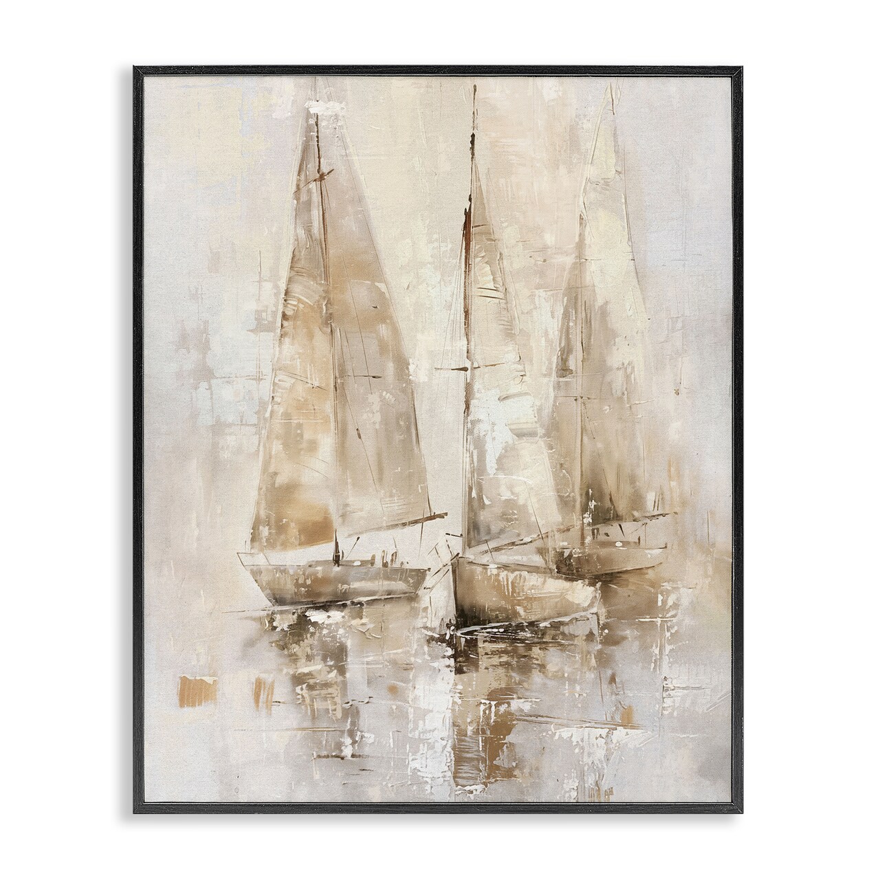 Stupell Industries Neutral Sailing on Sea Framed Giclee Wall Art Design by Nina Blue